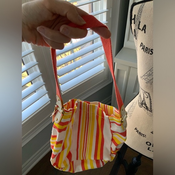 JUICY COUTURE Striped Yellow Orange Hobo Cotton Fabric Shoulder Bag BRAND NEW - Picture 3 of 16
